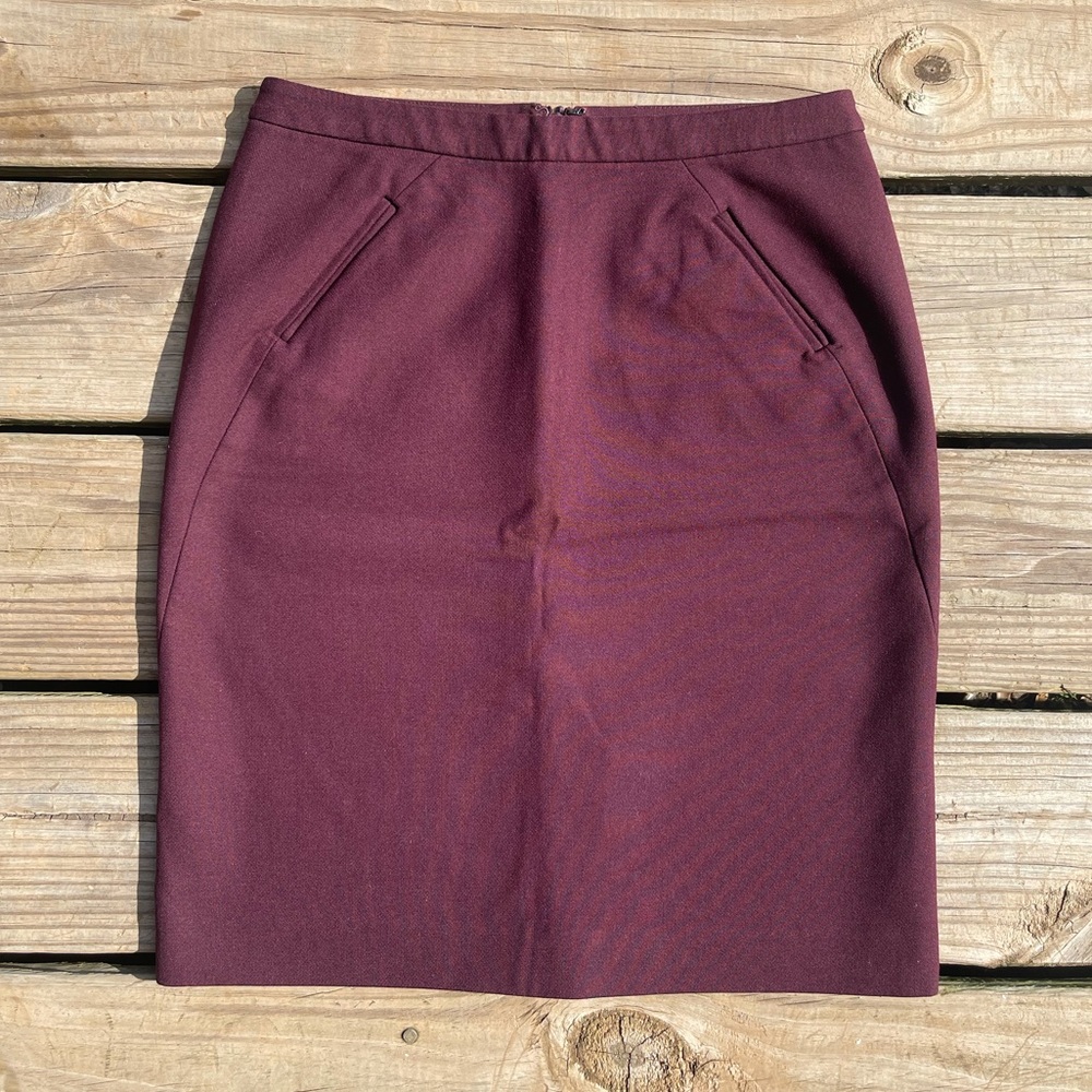 LOFT Womens Plum Pencil Office Skirt